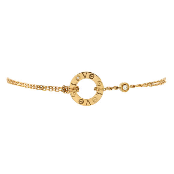 Cartier 2 Diamonds Love Bracelet 18K Yellow Gold with Diamonds - Picture 1 of 4